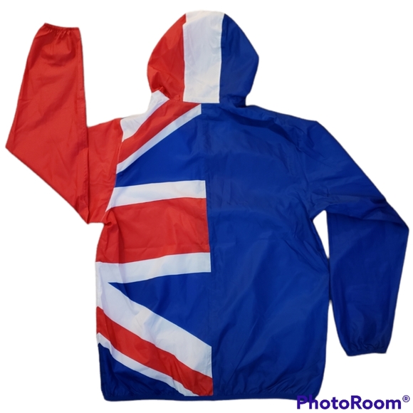 Rare Vintage K-WAY Union Jack  Lightweight Packable Windbreaker Jacket - Picture 2 of 6